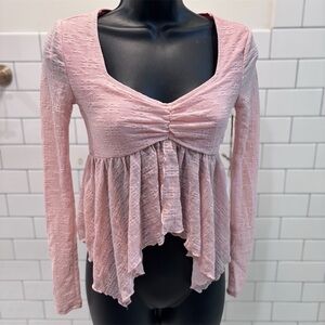 Long Sleeve Ruffle Fairy Babydoll Top
